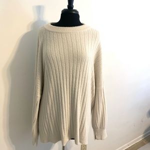 Aerie Buttercream Oversized Crew Neck Sweater - XL